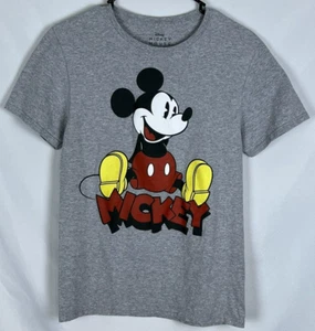 Disney Adult Small Gray Mickey Mouse Short Sleeve T-Shirt - Picture 1 of 9