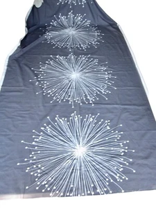 IKEA Kajsanstina Gray Sunburst Dandelion Atomic Print Cotton Fabric 4 Yards - Picture 1 of 6