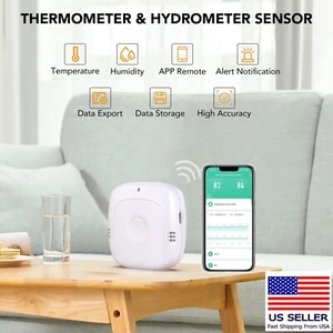 Wifi Temperature Humidity Sensor Thermometer Hygrometer Smart Home W/App Alerts - Picture 1 of 5