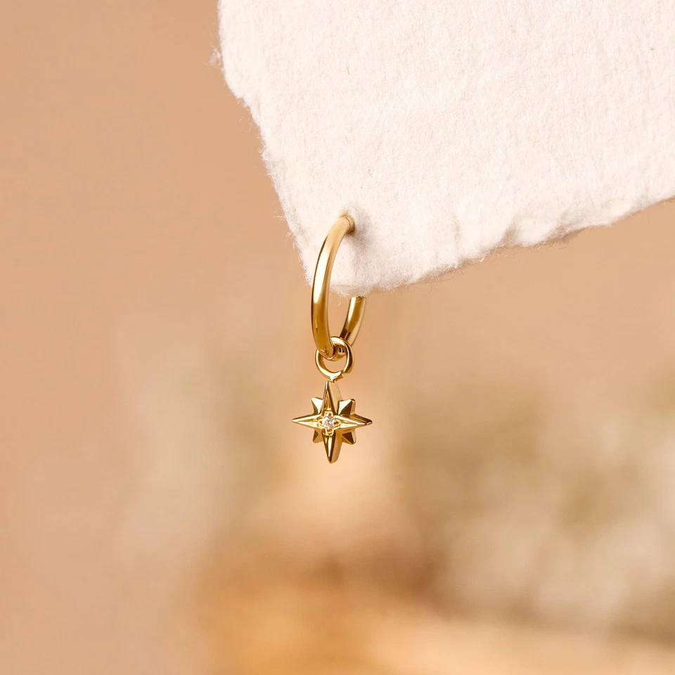 Helix Hoop Earring Tragus Hoop Gold Plated Earrings Gift for Her Earrings - Image 1 of 4