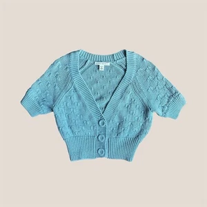 ๐๐ Vintage Y2K Banana Republic knit baby blue bolero! Size Small - Picture 1 of 8