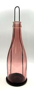 Nantucket Home Cranberry Glass Soda Bottle Tea Light Candle Holder - Picture 1 of 11