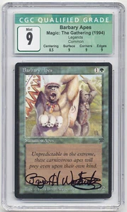 Graded Signed Barbary Apes CGC 9 MINT Legends Artist Bryon Wackwitz 1994 MTG! - Picture 1 of 2