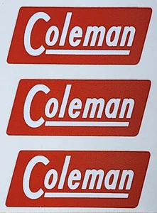 THREE (3) NEW COLEMAN REPLACEMENT STICKER LABEL DECAL LANTERN STOVE 1945-1960 - Picture 1 of 2