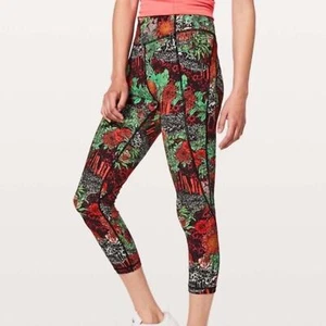 Lululemon time to sweat zen garden crop leggings size 8 - Picture 1 of 7