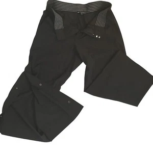Athleta Women’s Black Cropped Wide Leg Travel Pants Size 4 Snap Hem Lightweight - Picture 1 of 8