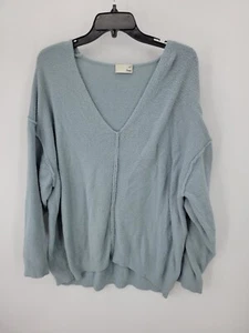 Wilfred Free Aritizia Pullover Damen mittelblau flauschig V-Ausschnitt Oversize Pulli - Bild 1 von 7