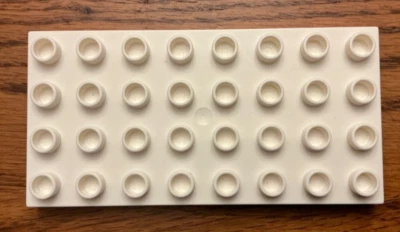 Lego Duplo / White Baseplate 4 x 8 Stud / Part # 20820 - Image 1 of 2