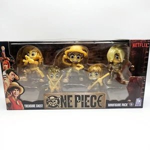 New PhatMojo Netflix One Piece Gold Treasure Chest Minifigure 5 Pack - Picture 1 of 2