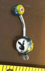 Belly Button Barbell Playboy Play Boy Silver Yellow Floral Ring Cute Jewellery
