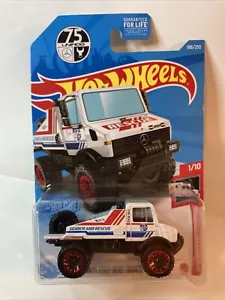 2021 Hot Wheels #188 Rescue White MERCEDES-BENZ UNIMOG 1300 - Picture 1 of 7