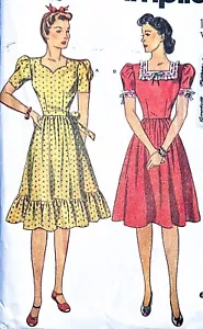 Vestido Simplicity 9464 Retro De Colección Años 40 Patrón Costura Falta Talla 6 - 14 SIN CORTAR - Imagen 1 de 4