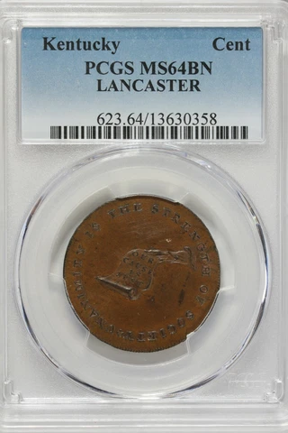 1792-1794 .O1 PCGS MS62BN KENTUCKY LANCASTER 1700'S Colonial Coins Cover