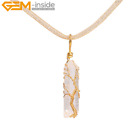 Collier pendentif bijoux arbre de vie naturel chakra roche quartz 16'' guérison énergétique