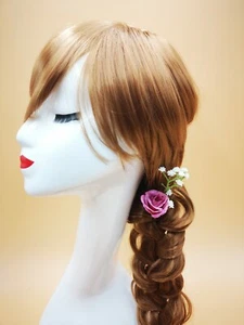 Pink Flower Bridal Hair Clip Wedding Hair Jewellery Hair Pin Accessories - Picture 1 of 5