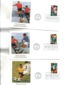 Sc# 2834 to 2836 set of 3 Soccer FDC Fleetwood cachet - Picture 1 of 1