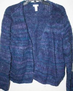 Maglione Chicos misto lana alpaca viola blu aperto davanti donna taglia 2 - Foto 1 di 6