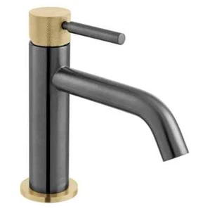 MEZCLADOR DE LAVABO MONO FUSION DORADO/NEGRO MOLETEADO IND-ORI200/SB-XBGK £425 - Imagen 1 de 3