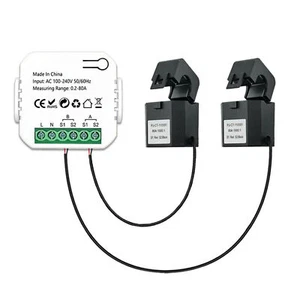 Tuya Smart Misuratore di energia WiFi 80 A morsetto trasformatore di corrente KWh monitor di alimentazione - Foto 1 di 17