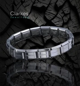 Silver Nomination Engraved Classic 18 Link Starter Bracelet Removable Charms