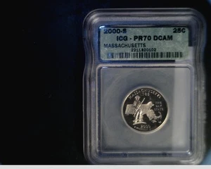 2000-S Massachusetts State Quarter, ICG PR70 DCAM (US-717) - Picture 1 of 2