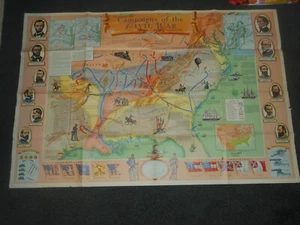 KAMPAGNEN DES BÜRGERKRIEG Wandkarte Gedenkausgabe Jahrhundert 38 x 26 - Bild 1 von 24