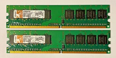 1GB set of 2x Kingston KVR667D2N5K2/1G (512MB, PC2-5300/667MHz) DDR2 non-ECC RAM - Image 1 of 4