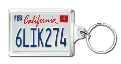 CALIFORNIA USA LICENSE PLATE KEYRING SOUVENIR LLAVERO