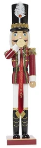 Wooden Christmas Nutcracker,24",SOLDIER W/TRUMPET &BANNER MERRY CHRISTMAS,582,NP - Picture 1 of 24