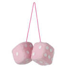 Pink Fluffy Furry Hanging Dice with Rope - Ideal 4 Mirror
