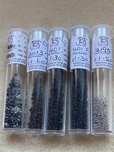 Quality glass seed beads - Size 11 - 5 Tubes with varying weights - Blacks - Picture 1 of 17