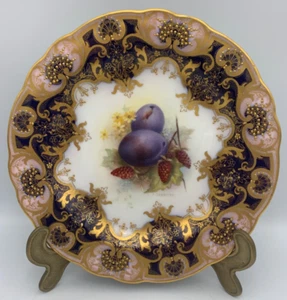 1918 Royal Worcester Hand Painted Fruit Cabinet Plate, Artist Signed R. Sebright - Picture 1 of 19