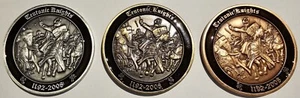 Teutonic Knight Geocoin 3 Coin Set: Silver, Gold, Copper - Picture 1 of 8