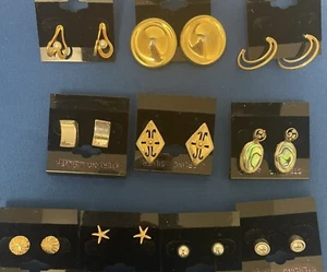 Fashion Jewelry Lot of 10 sets of Post earrings Silver And Gold Plate - Picture 1 of 6