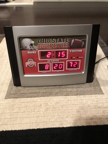 Ohio State Buckeyes OSU College Football Team Scoreboard Thermometer Alarm Clock Cover