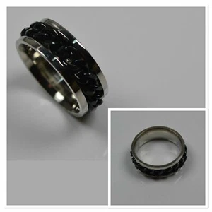 Herren und Damen Biker Ring Gothic, Silber-Schwarz - Bild 1 von 5