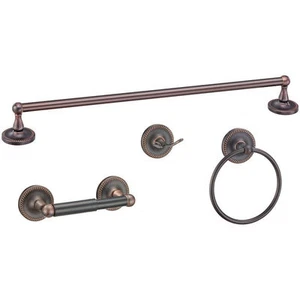 Set ferramenta bagno asciugamani Roma bronzo lucidato ad olio 4 pezzi - Foto 1 di 5