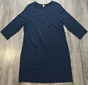 Old Navy 3/4 Arm T-Shirt Kleid Indigo Damen Gr. 2XL über dem Knie Stretch - Bild 1 von 8