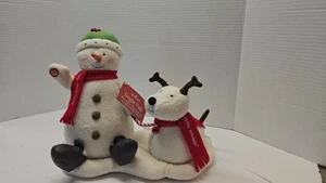 Hallmark Animated Singing Snowmen "Jingle Pals" 2004 Snowman & Dog Works Great - Picture 1 of 8