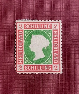Lot A1. Heligoland Queen Victoria rare classic stamp 1869 MLH Two Schilling - Foto 1 di 2
