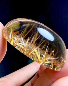 47*30*21*mm A++ Natural Gold Rutilated Quartz Titanium Crystal Pendant 1pc - Picture 1 of 8