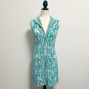 Vestido Pullover Ibkul Kamila Blanco Verde Azul Marino Sin Mangas Cremallera Escote Simulado - Imagen 1 de 9