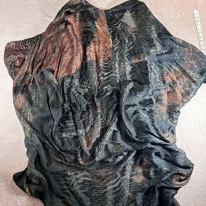 Carter Handarbeit transparente reine Seide Kimono Jacke Damen L-XL Boho Artwear - Bild 1 von 4