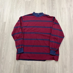 Vintage gestreiftes Langarm Hemd Herren Extra Large rot blau 90er Preppy USA NEU - Bild 1 von 6