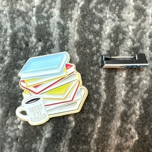 Book Pin Acrylic Brooch Stacks Of Books I’m Booked Mug Cute Book Lover Gift DIY - Picture 1 of 6