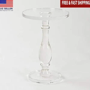 Clear Acrylic End Table Modern Side Table Small Round Nightstand Living Room New - Picture 1 of 5