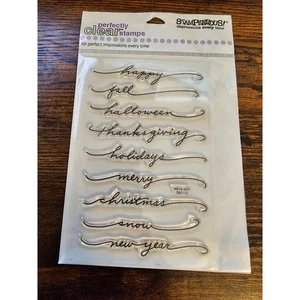 Stampendous Perfectly Clear Stamps Seasonal Swirls Holiday Christmas - Picture 1 of 2