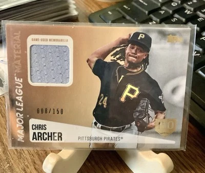 2019 Topps Major League Materail CHRIS ARCHER Pittsburgh Pirates MLM-CA #008/150 - Image 1 of 2