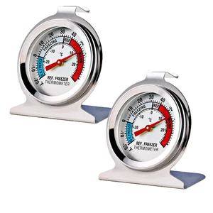 2 Pack Refrigerator Freezer Thermometer Large Dial Analog Thermometer - Picture 1 of 4