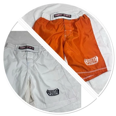 2 pares de pantalones cortos deportivos de combate MMA Kickboxing Jiu Jitsu para hombre 34 naranja y blanco Foto 1 de 4